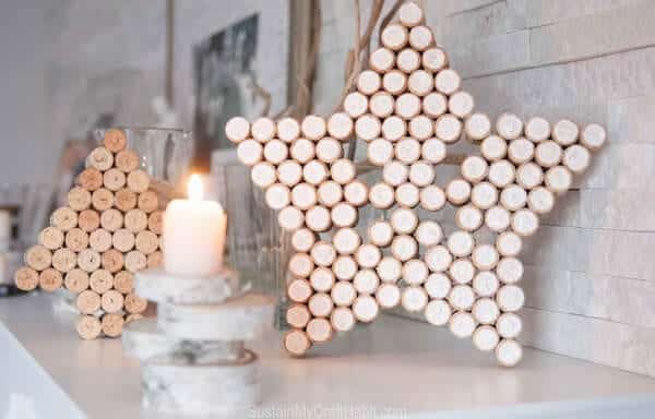 DIY+decorative+star+and+Christmas+tree+art+upcycled+from+wine+bottle+corks