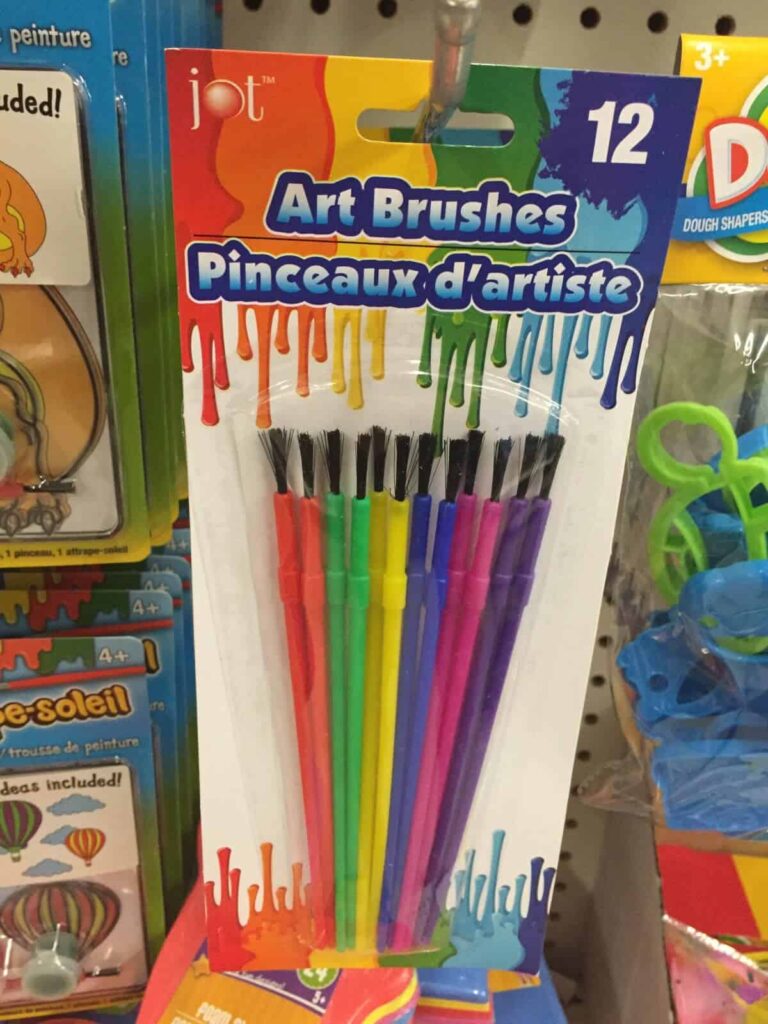dollar store art brushes