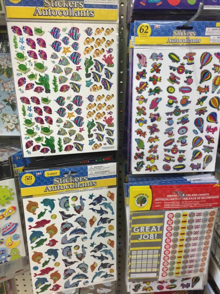 dollar store stickers