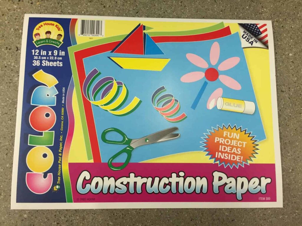 dollar store construction paper
