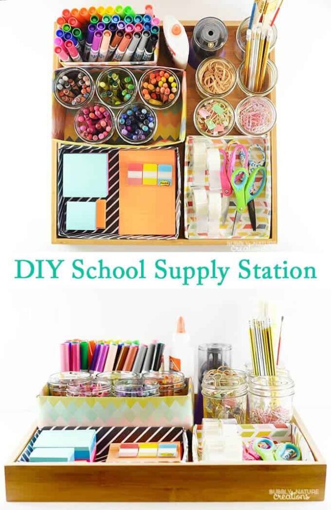 DIY-School-Supply-Station-Easy-way-to-organize-all-the-school-supplies-