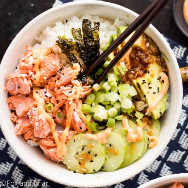 salmon chirashi bowl calories
