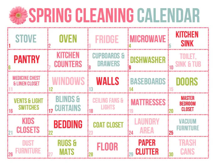 spring cleaning printables