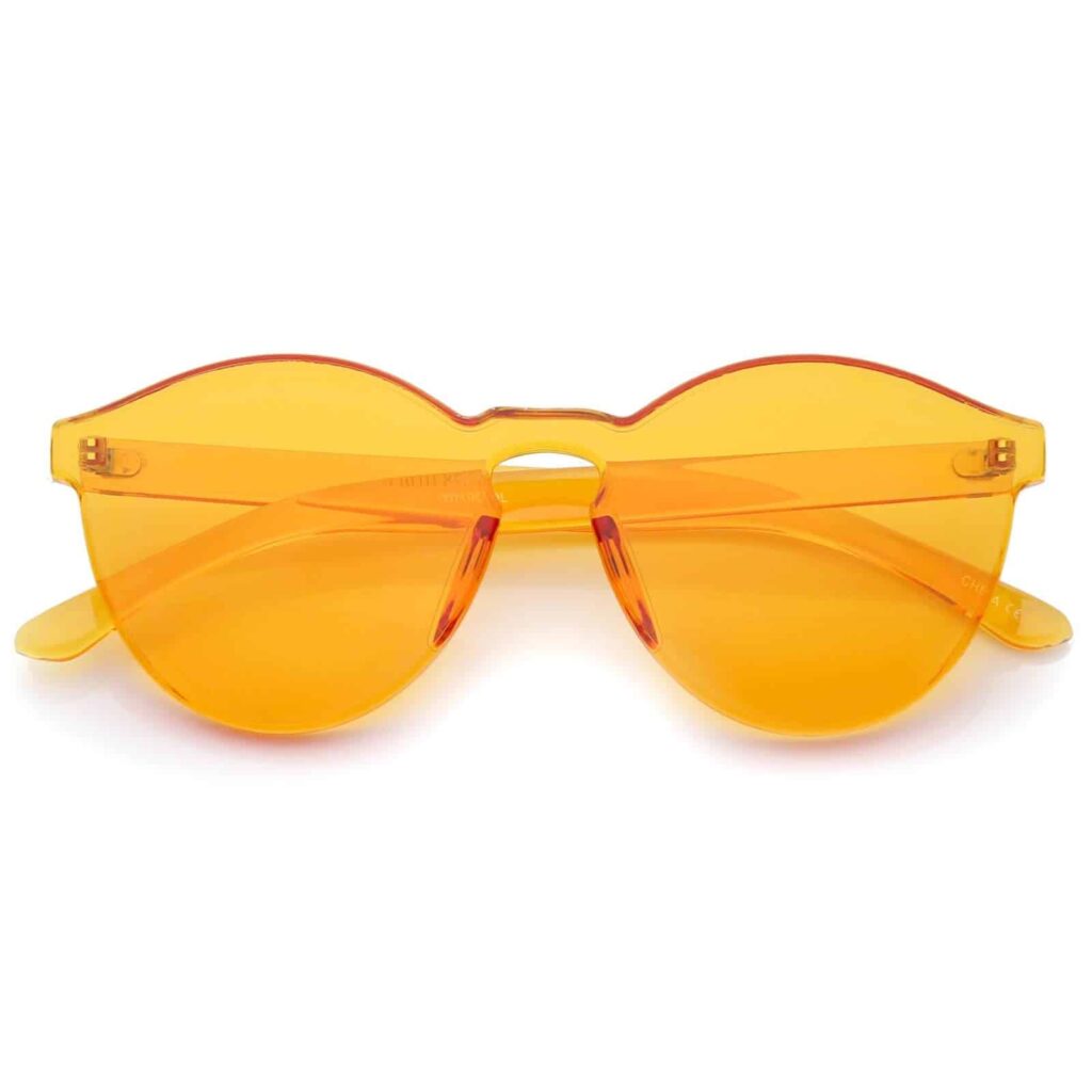 orange-colored sunglasses
