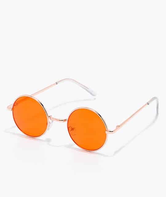 orange-colored sunglasses