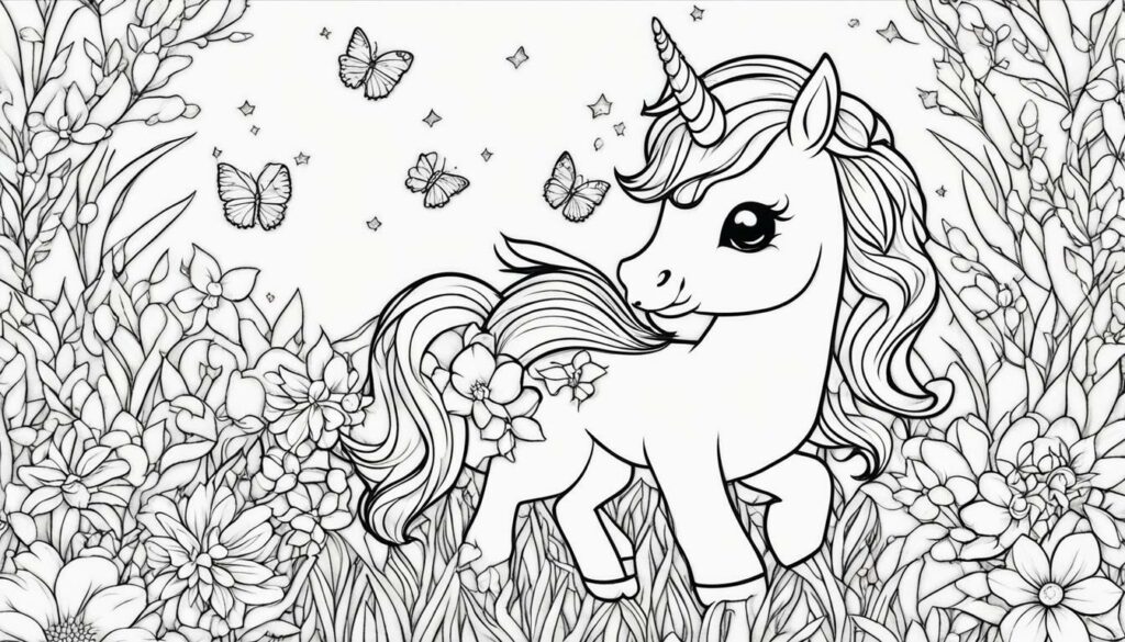 adorable baby unicorn coloring page