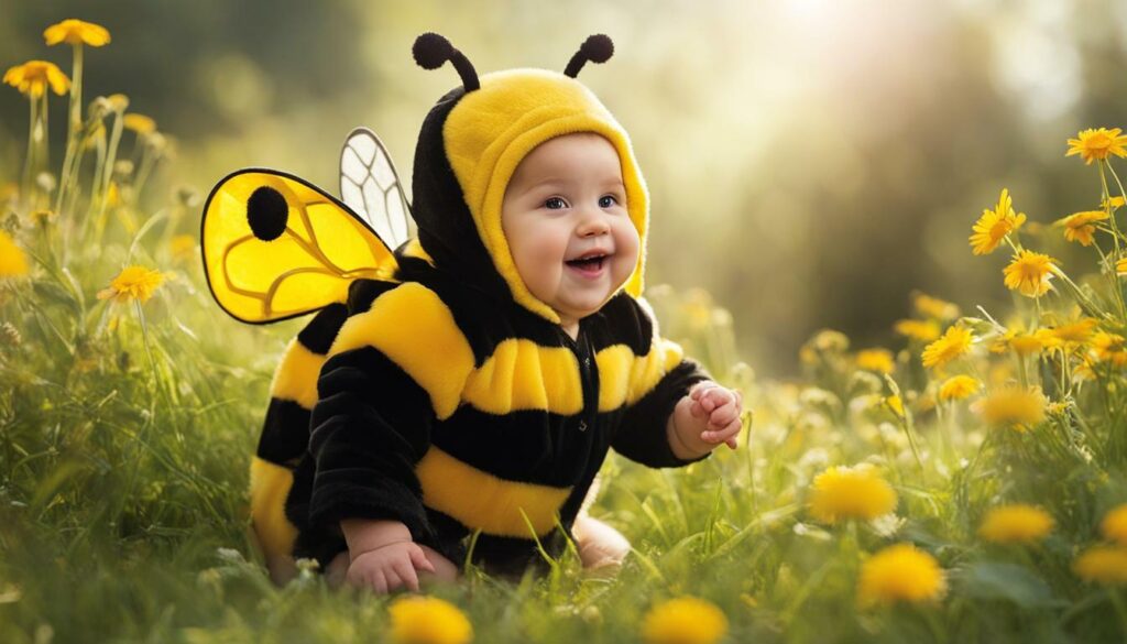 cute baby in bumblebee costume
