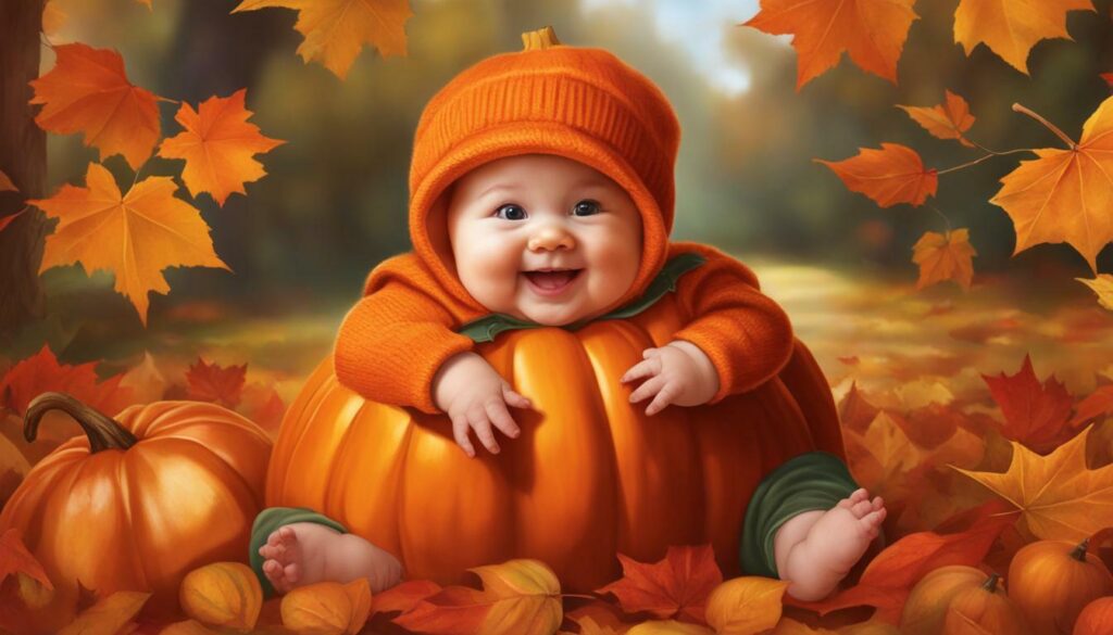 cute baby in pumpkin costume
