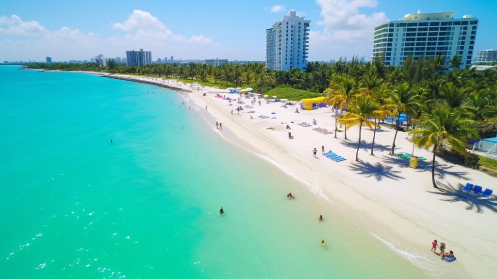 tropical beach in Miami, Florida