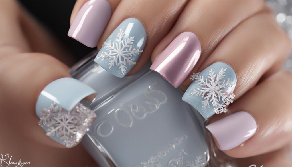 winter french nail designs