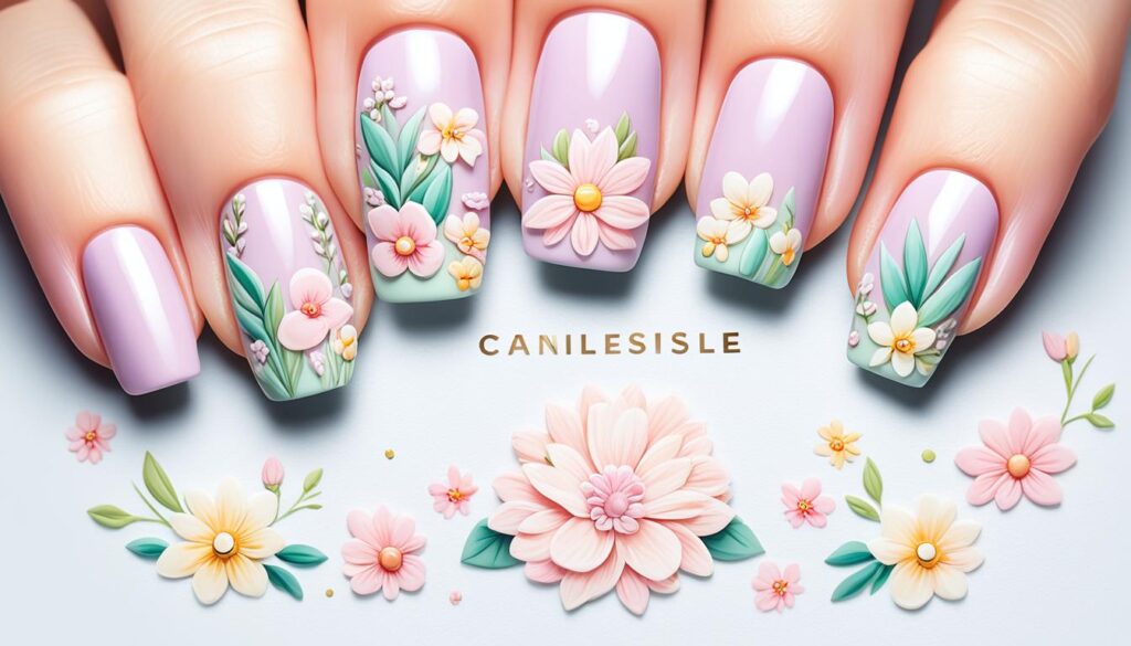 spring-themed manicure